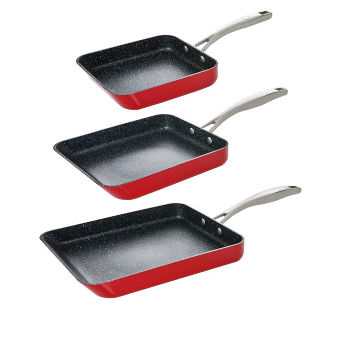Curtis Stone Aluminum Non Stick 3 Piece Frying Pan Set & Reviews